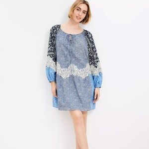 LOFT Dress: Beautiful lined dress with Intricate lace trim